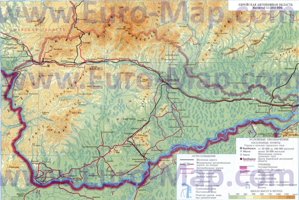 7-Физическая карта Еврейской автономной области.jpg